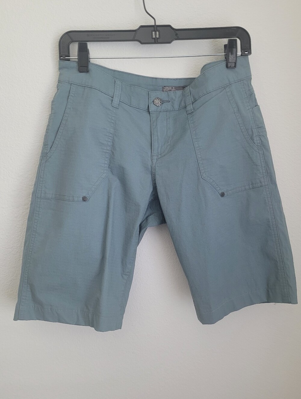 prAna Alana Shorts Green Ripstop Stretch Hiking Bermuda Sz 6 Gorpcore Utility